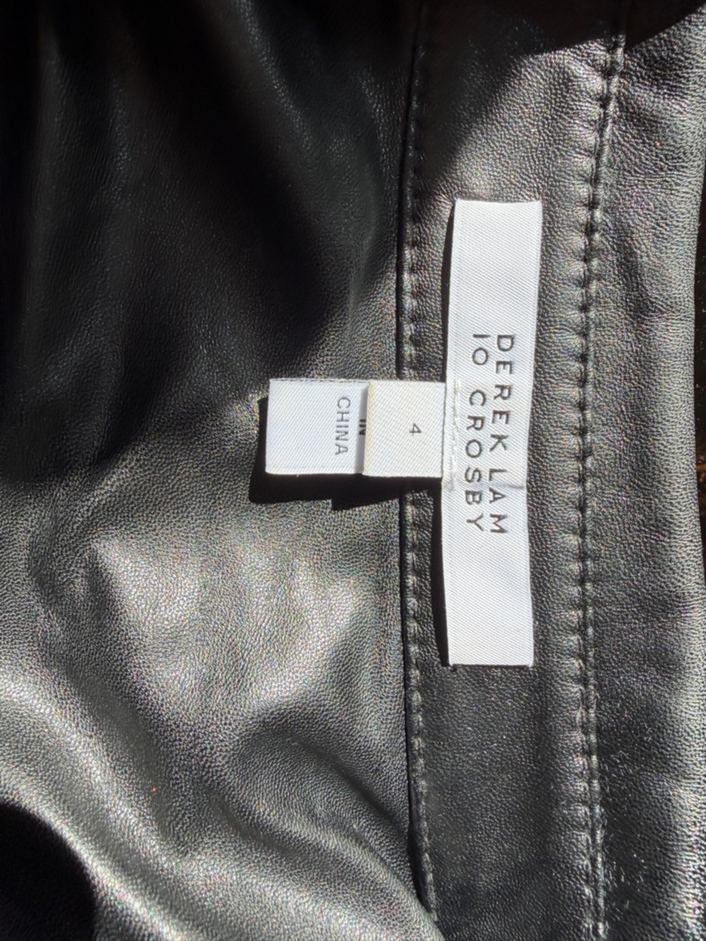 Derek Lam 10 Crosby Faux Leather Shirt Dress / Jacket – Black – Size 4 - Picture 4 of 4
